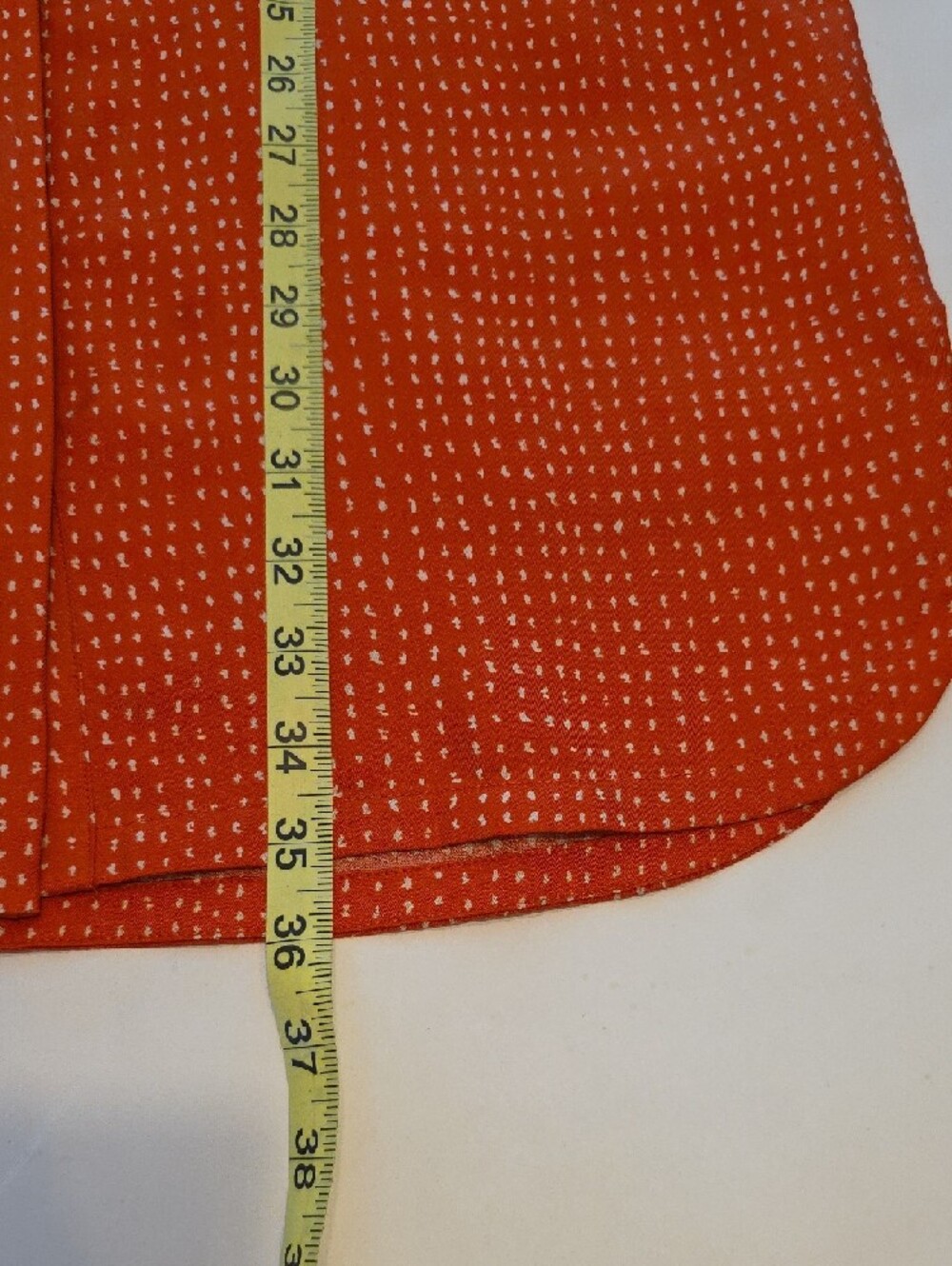 Fossil Silk Sleeveless Popover Tunic Top Coral Red Geometric US 4 Boho Casual - Picture 9 of 12